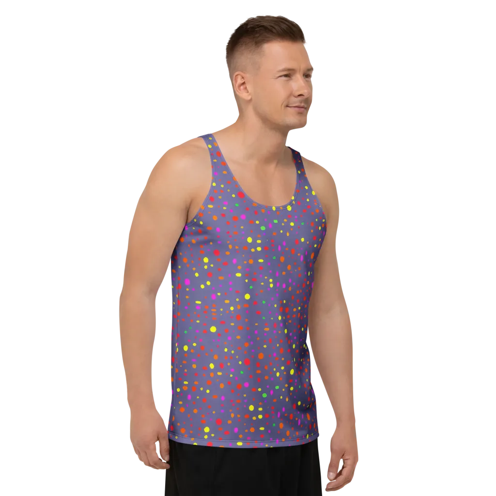 Chromatic Confetti on Men's Tank Top — Right Front