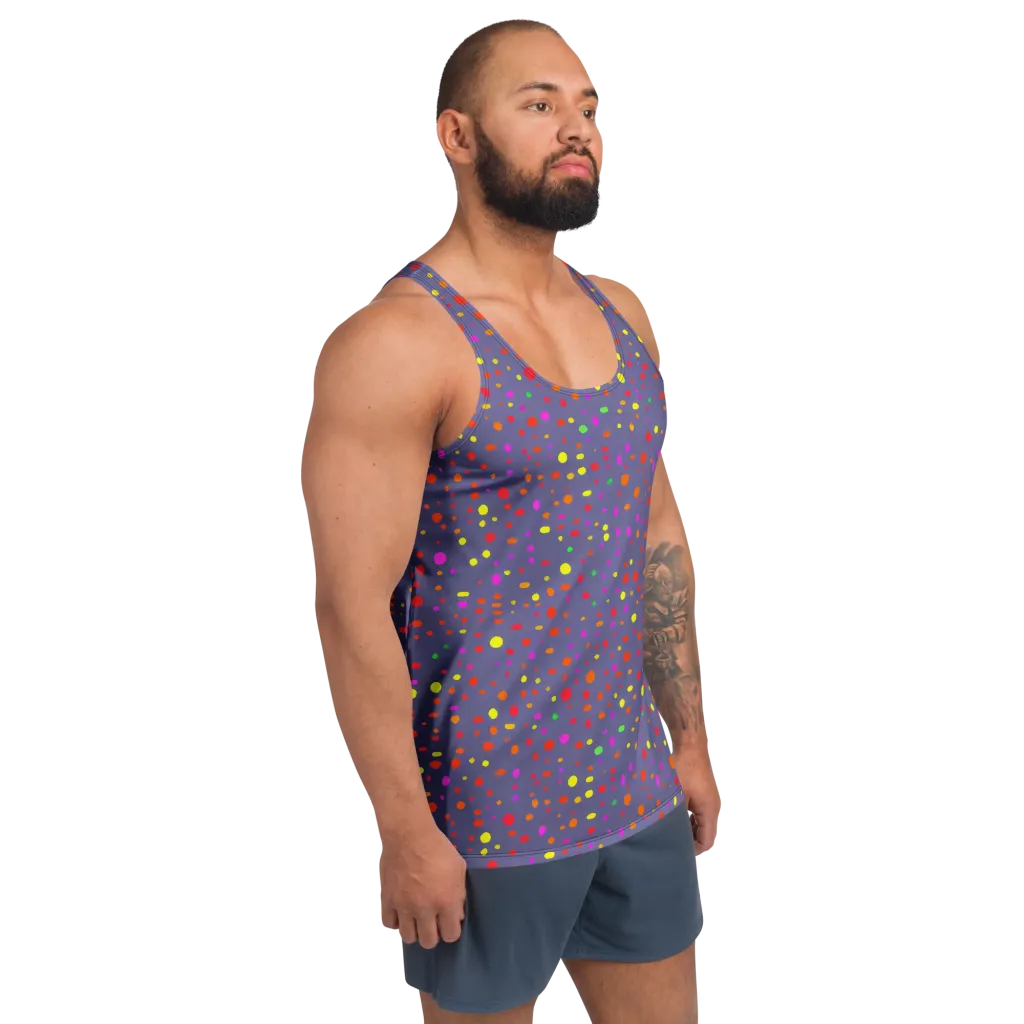Chromatic Confetti on Men's Tank Top — Right Front