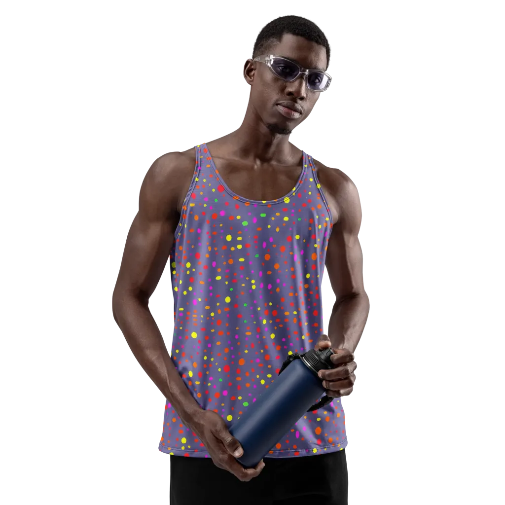 Chromatic Confetti on Men's Tank Top — Front