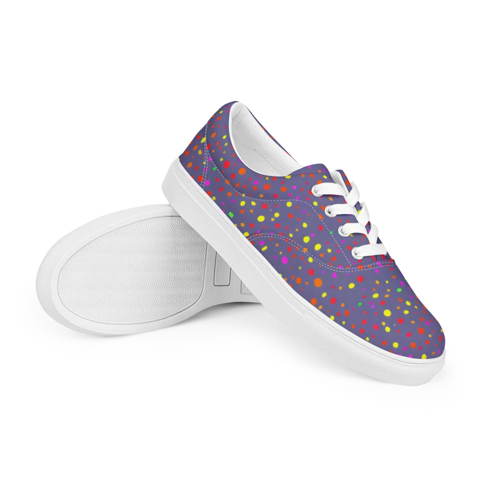 Chromatic Confetti on Men's Lace-Up Canvas Shoes — Right Front