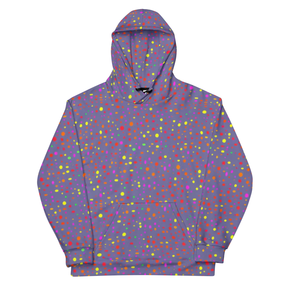 Chromatic Confetti on Cotton Hoodie — Front