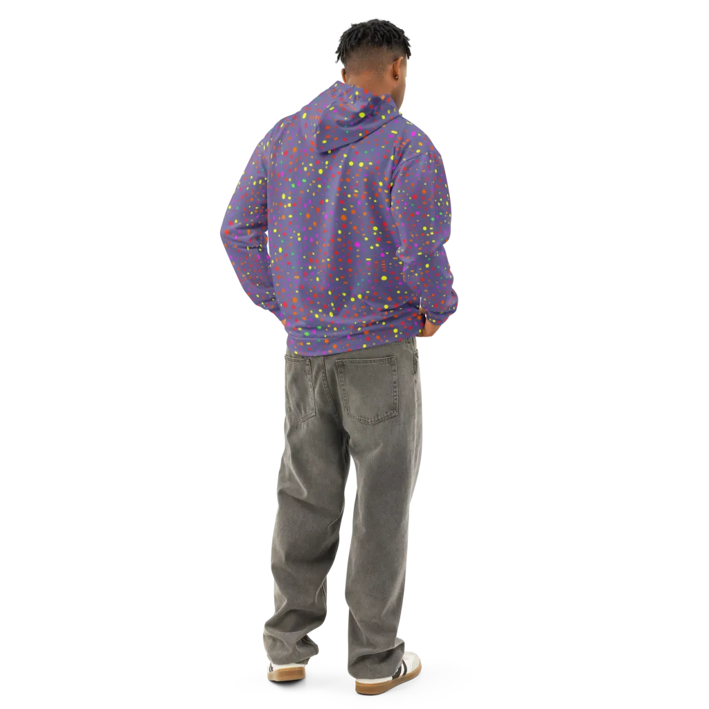 Chromatic Confetti on Cotton Hoodie — Back