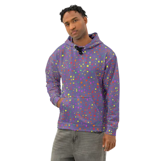 Chromatic Confetti on a Cotton Hoodie
