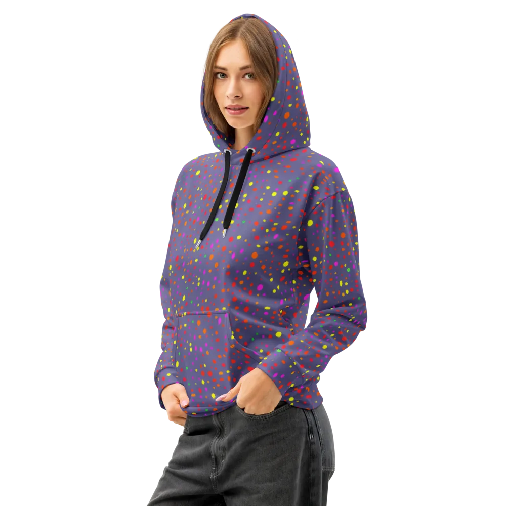Chromatic Confetti on Cotton Hoodie — Left Front
