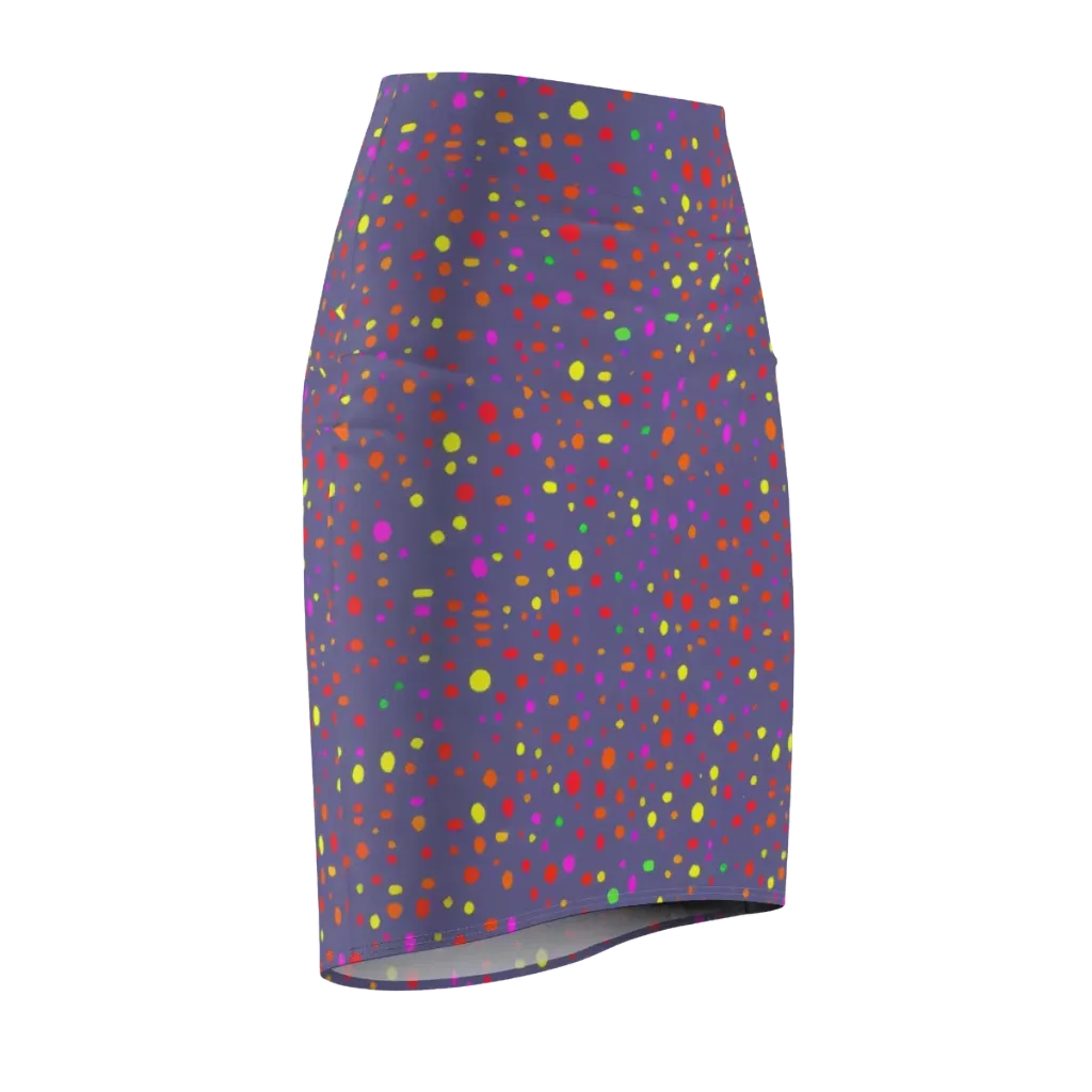 Chromatic Confetti on Pencil Skirt — Front Side
