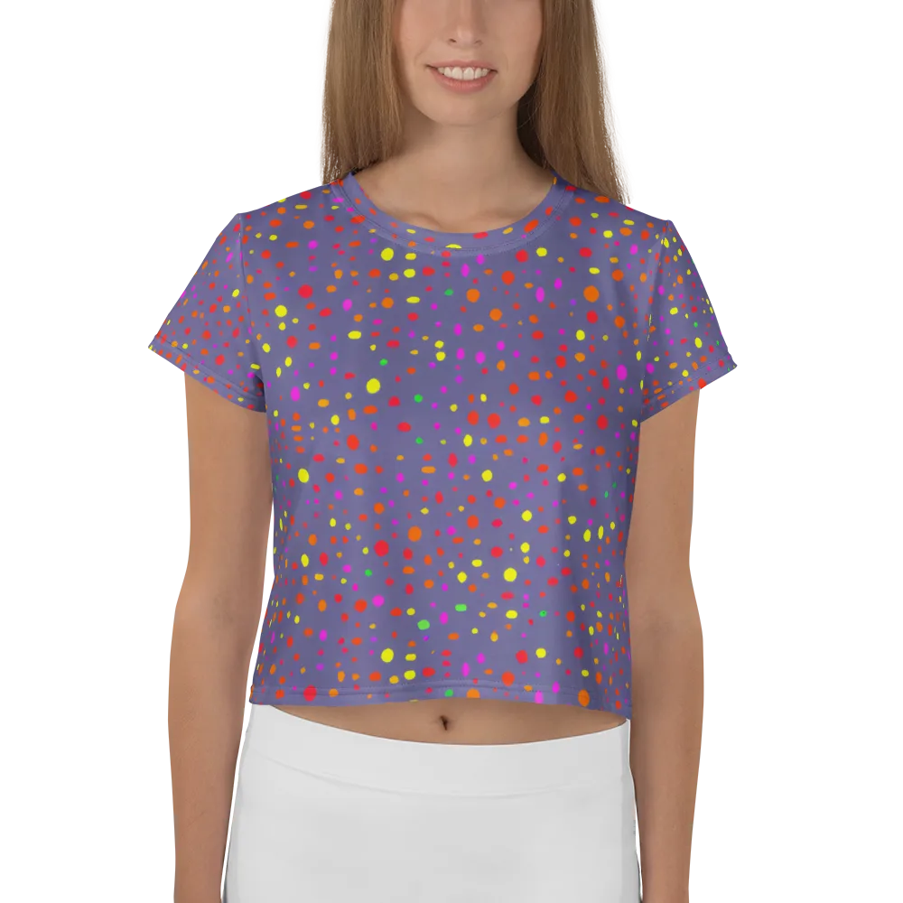 Chromatic Confetti on Crop Tee — Front
