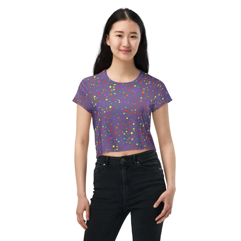 Chromatic Confetti on Crop Tee — Front