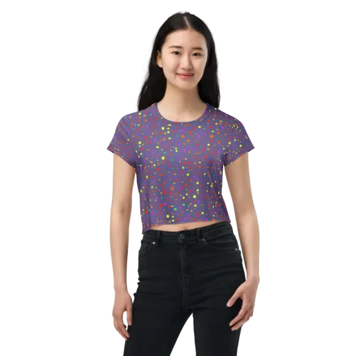 Chromatic Confetti on a Crop Tee