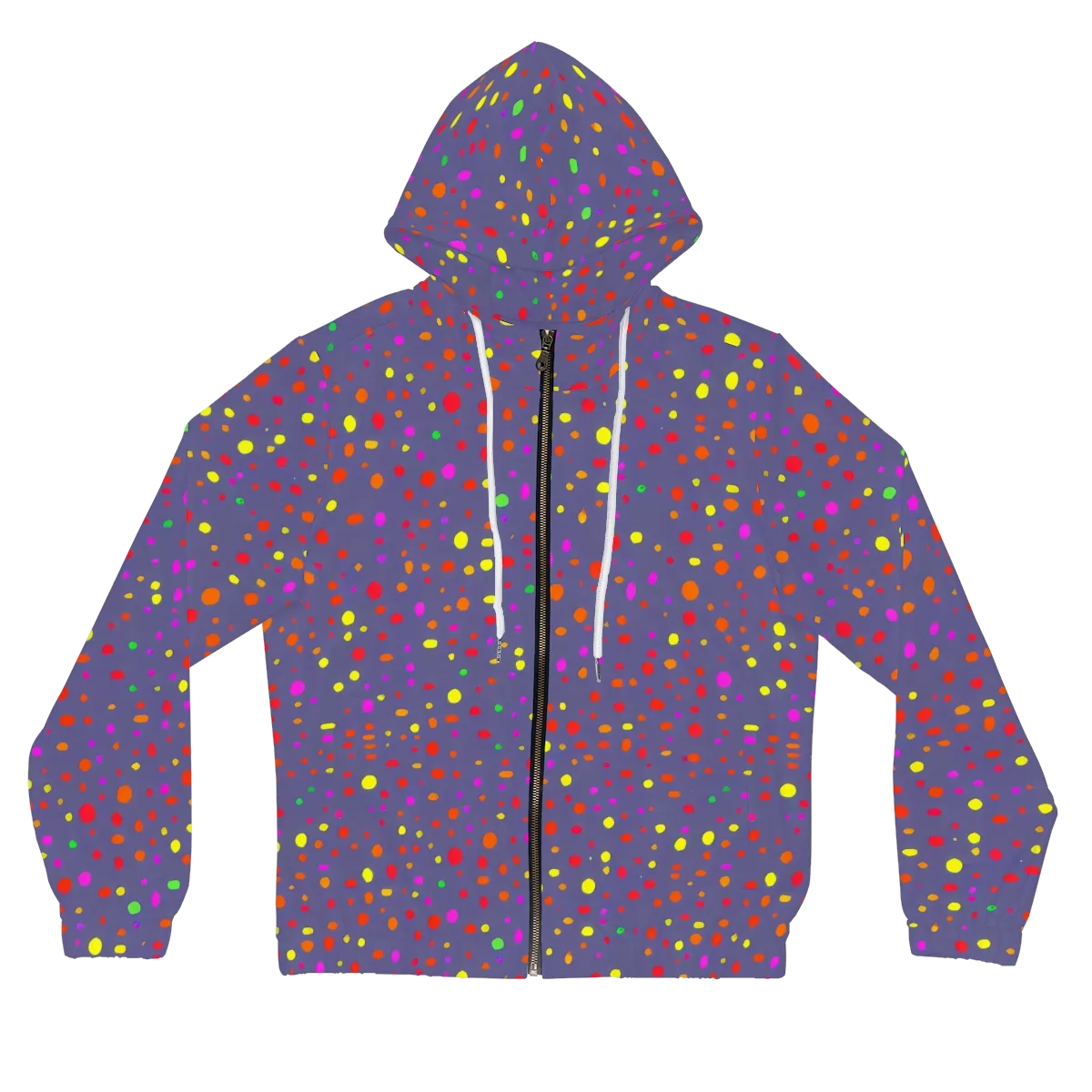 Chromatic Confetti on Women's Full-Zip Hoodie — Front