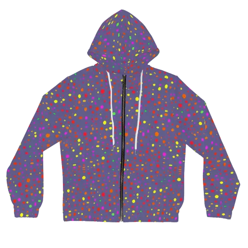 Chromatic Confetti on a Women's Full-Zip Hoodie