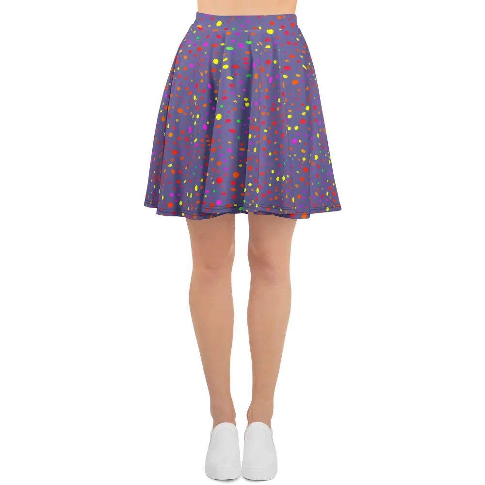 Chromatic Confetti on Skater Skirt — Front