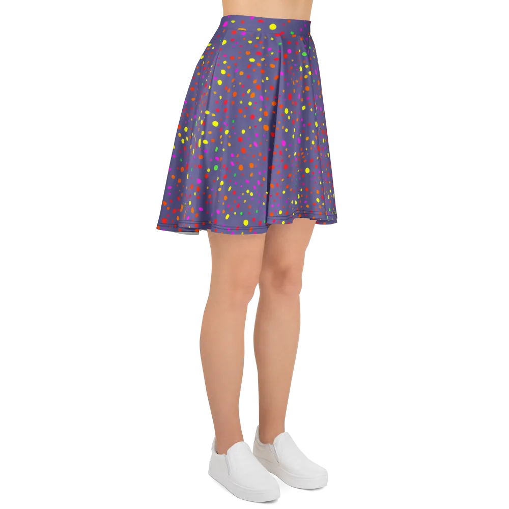Chromatic Confetti on Skater Skirt — Right