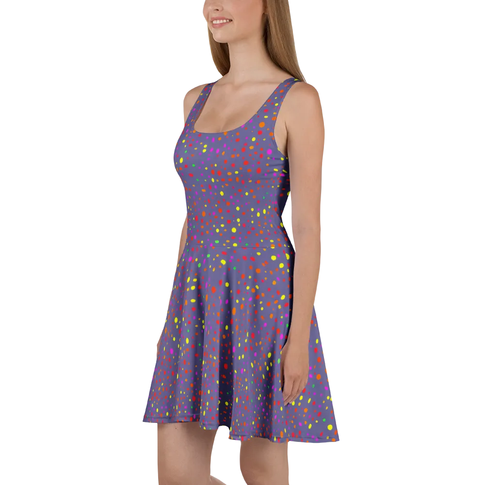 Chromatic Confetti on Skater Dress — Left