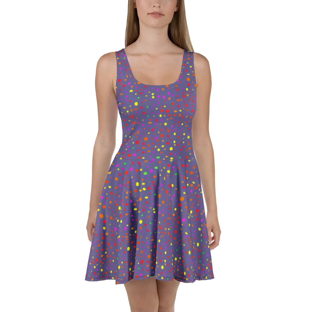 Chromatic Confetti on Skater Dress — Front
