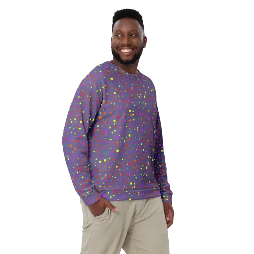 Chromatic Confetti on a Sweatshirt