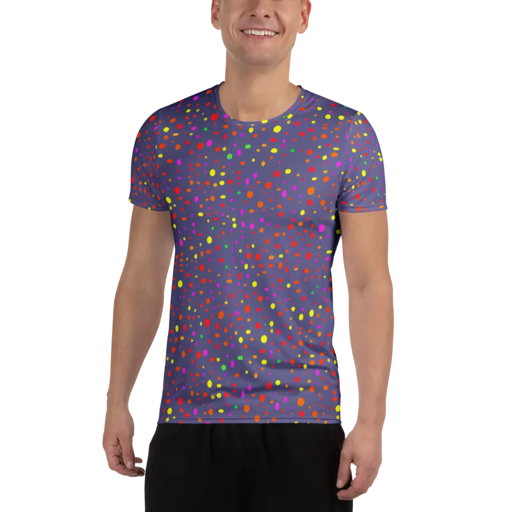 Chromatic Confetti on Men's Athletic T-Shirt — Front