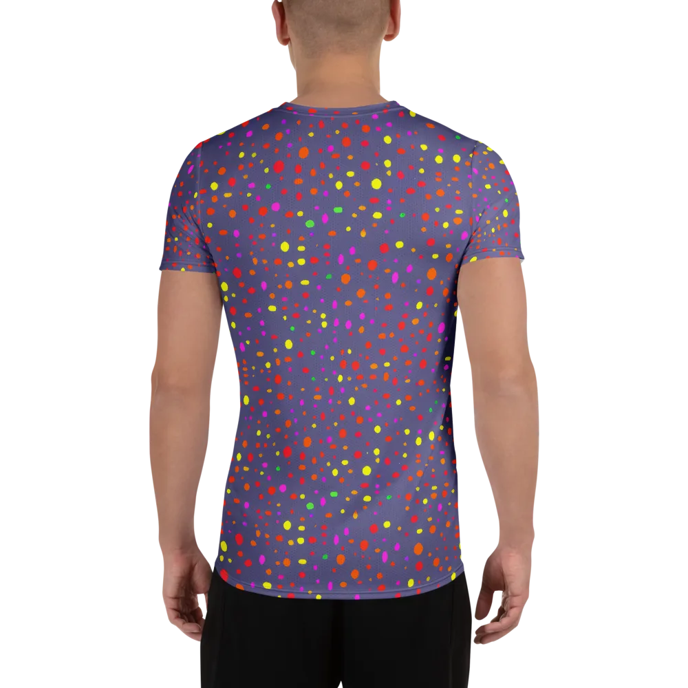 Chromatic Confetti on Men's Athletic T-Shirt — Back
