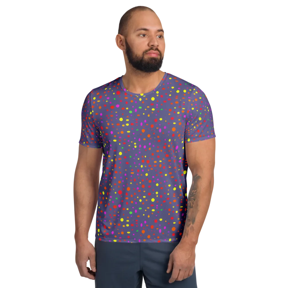 Chromatic Confetti on Men's Athletic T-Shirt — Front