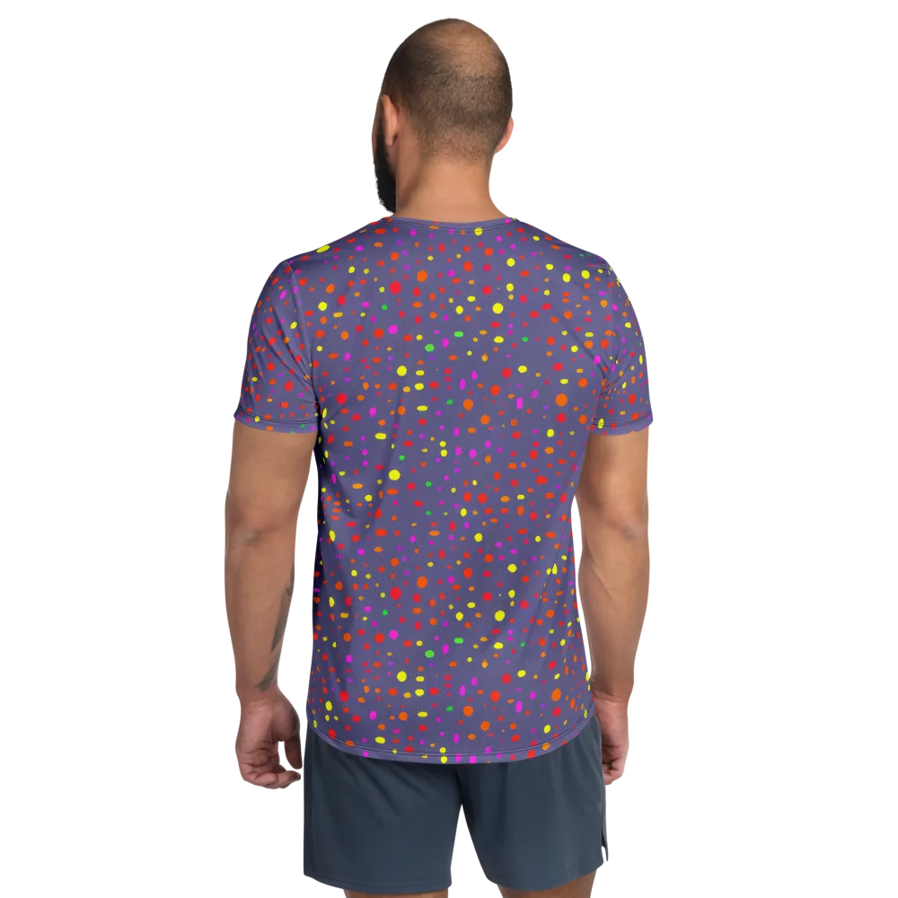 Chromatic Confetti on Men's Athletic T-Shirt — Back