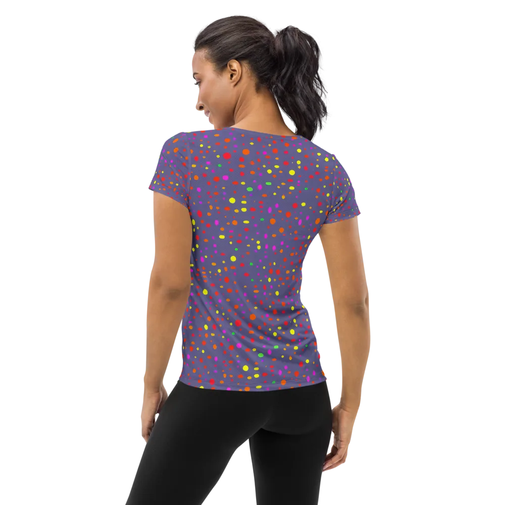 Chromatic Confetti on Women's Athletic T-Shirt — Back