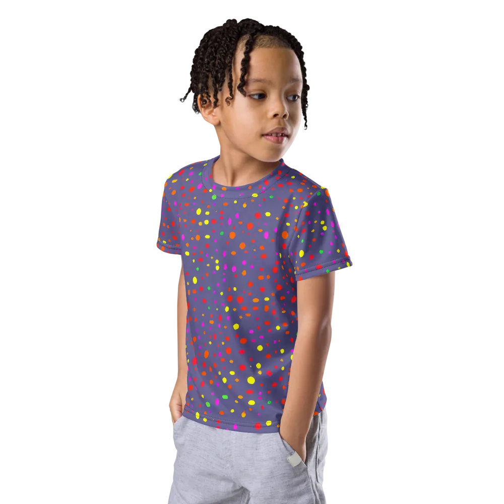 Chromatic Confetti on Kids Crew Neck T-Shirt — Left Front