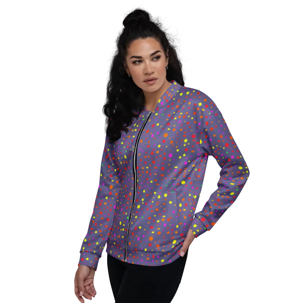 Chromatic Confetti on Bomber Jacket — Left