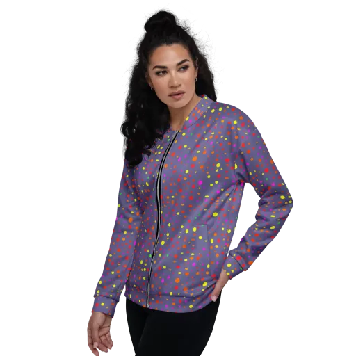 Chromatic Confetti on a Bomber Jacket