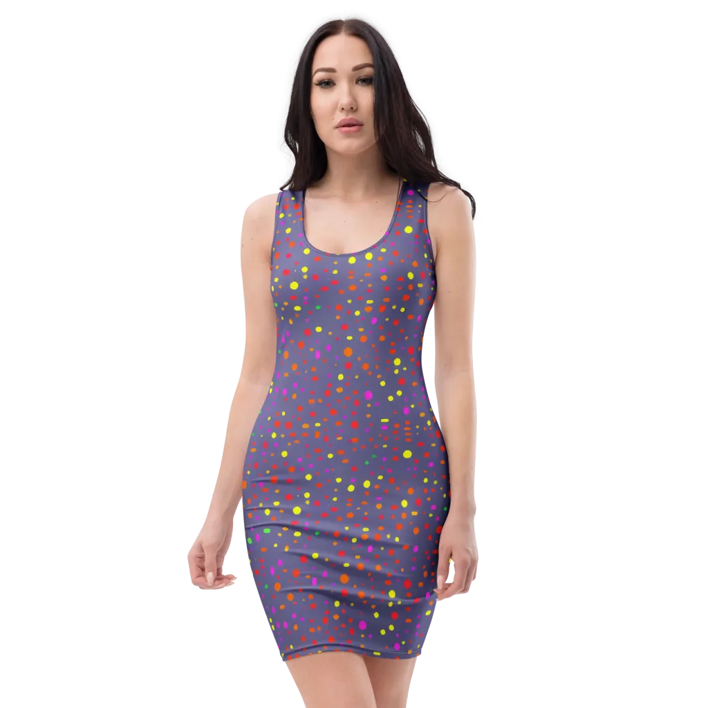 Chromatic Confetti on Bodycon Dress — Front