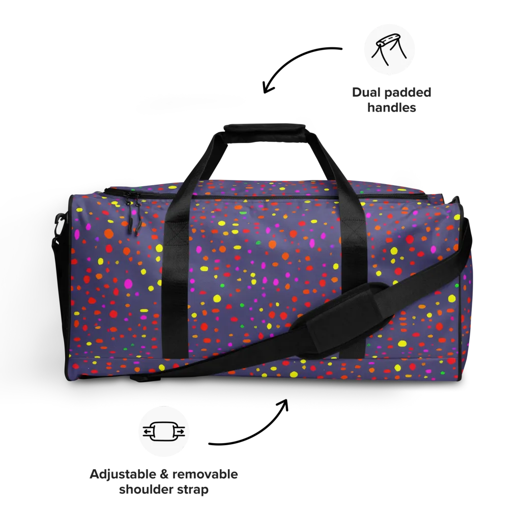 Chromatic Confetti on Duffle Bag — Front