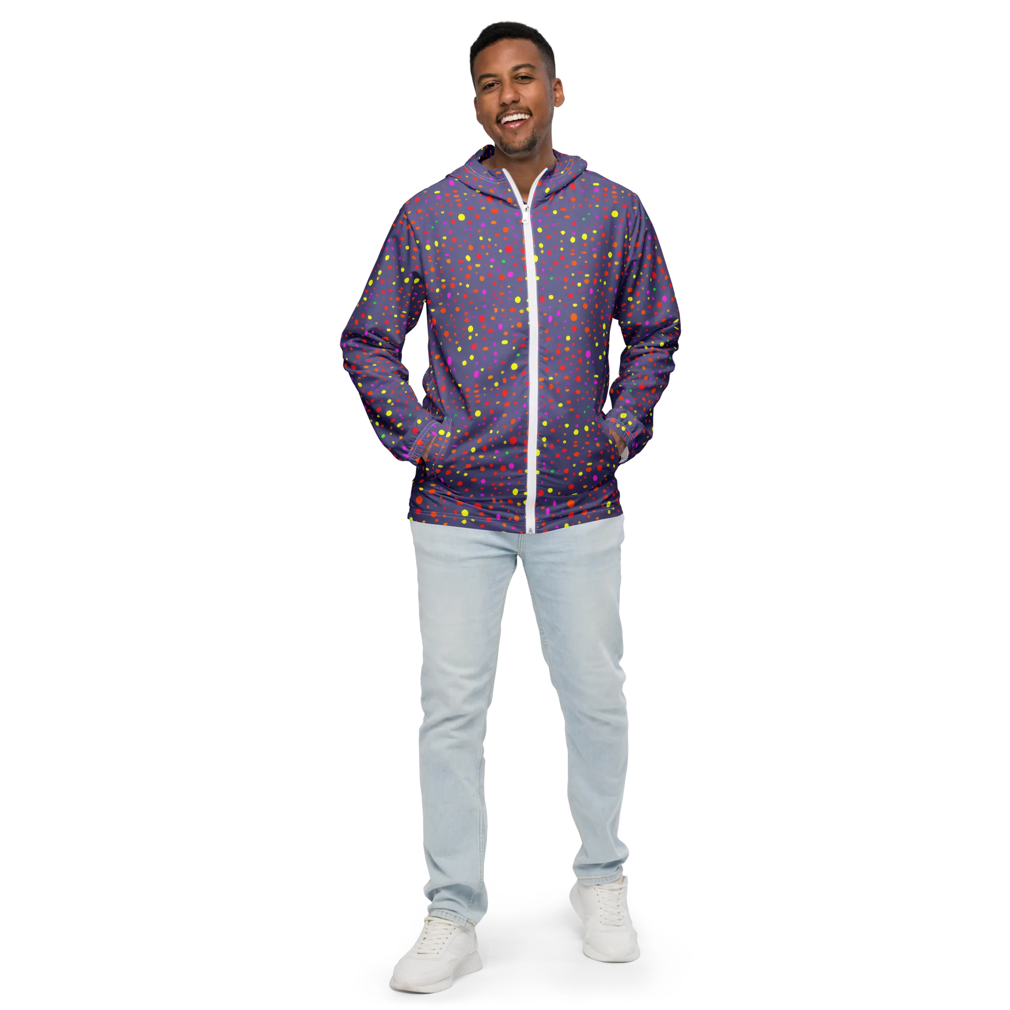 Chromatic Confetti on Men's Windbreaker — Front