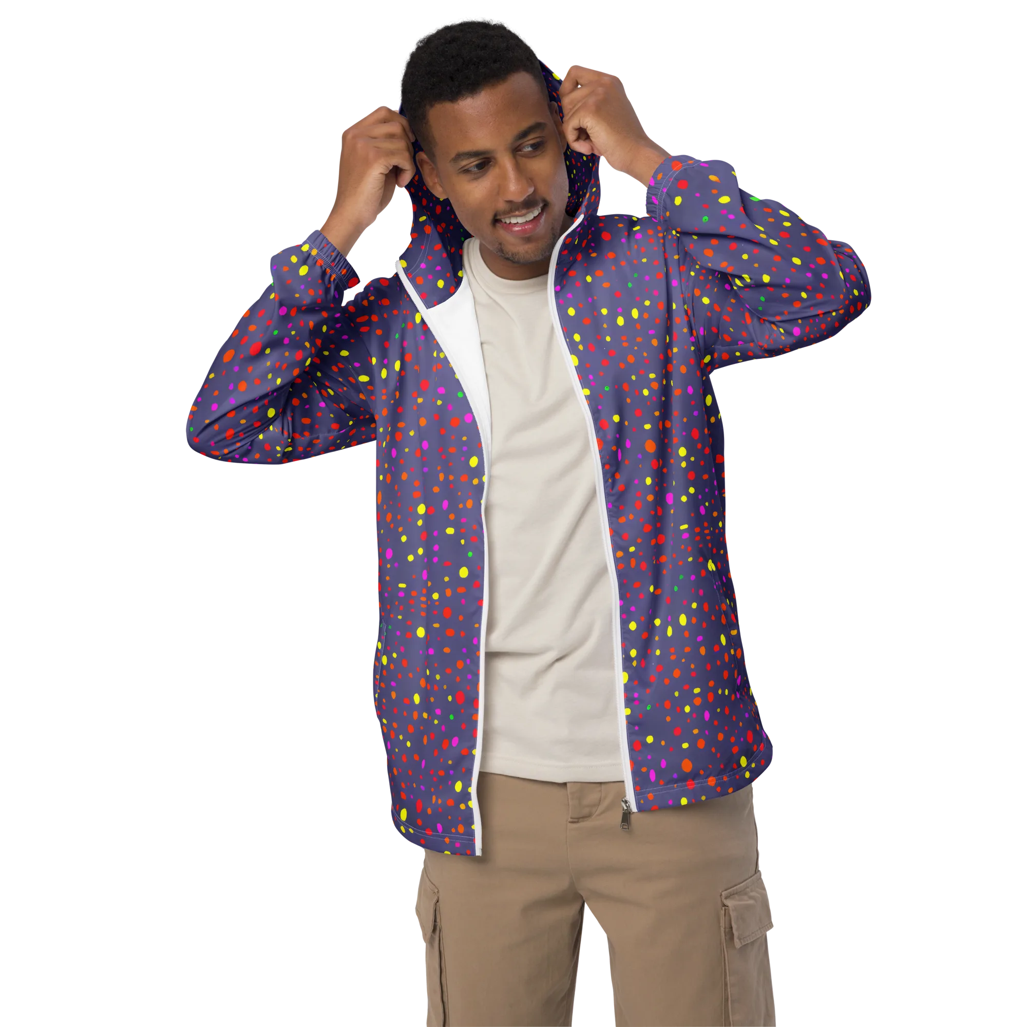 Chromatic Confetti on Men's Windbreaker — Front