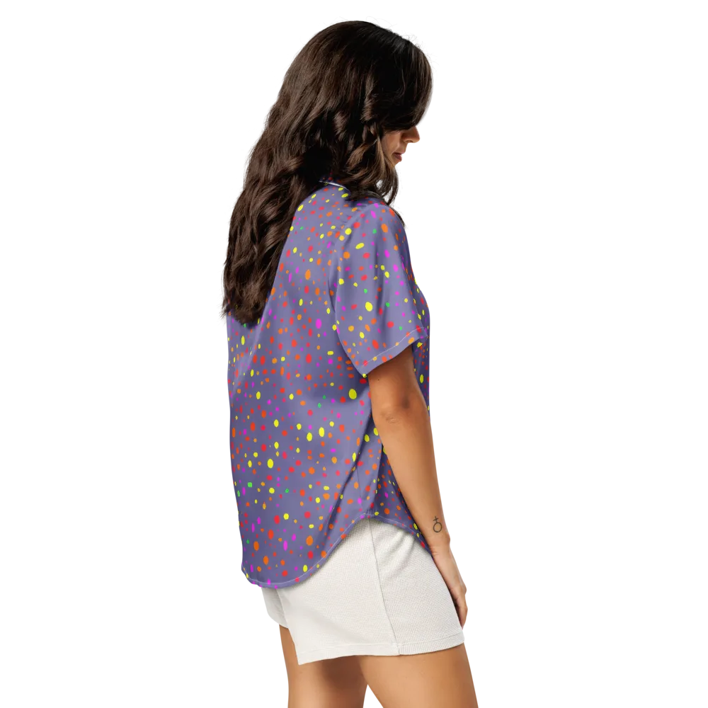 Chromatic Confetti on Women's Short Sleeve Pajama Top — Right Back