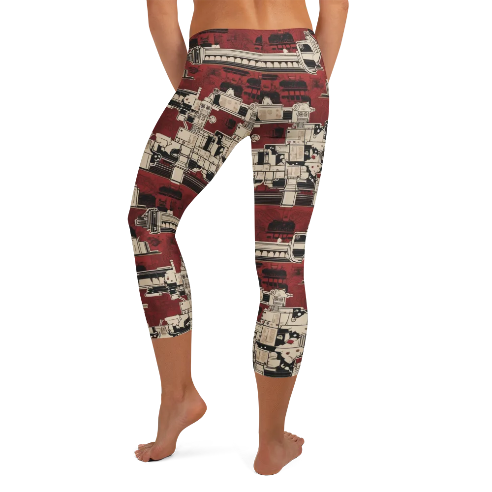 Clockwork Cabaret on Capri Leggings — Back