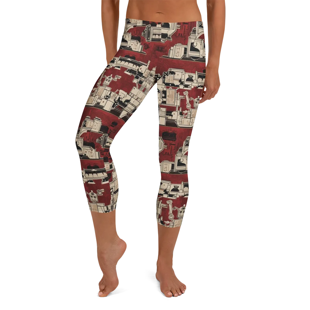Clockwork Cabaret on Capri Leggings — Front