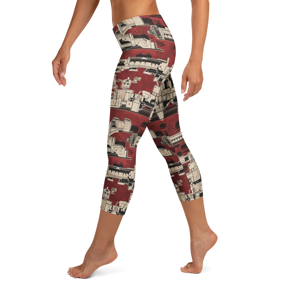 Clockwork Cabaret on Capri Leggings — Left