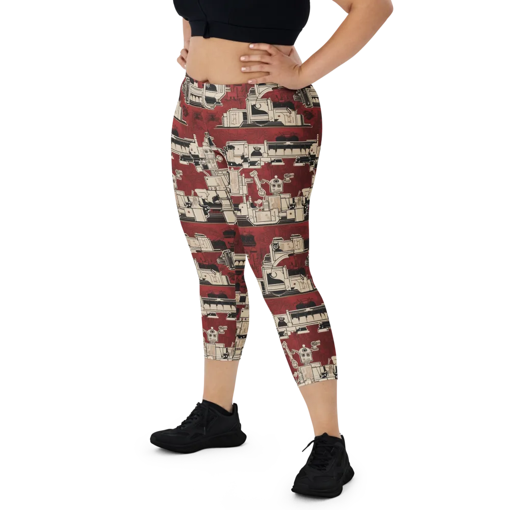 Clockwork Cabaret on Capri Leggings — Front