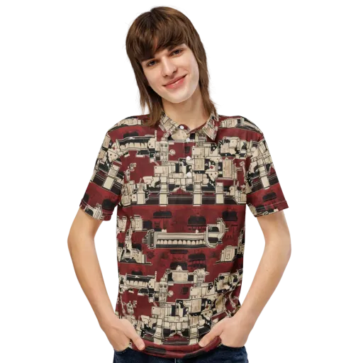 Clockwork Cabaret on a Men's Slim Fit Polo Shirt