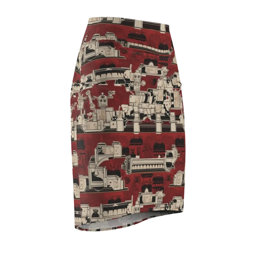 Clockwork Cabaret on Pencil Skirt — Front Side