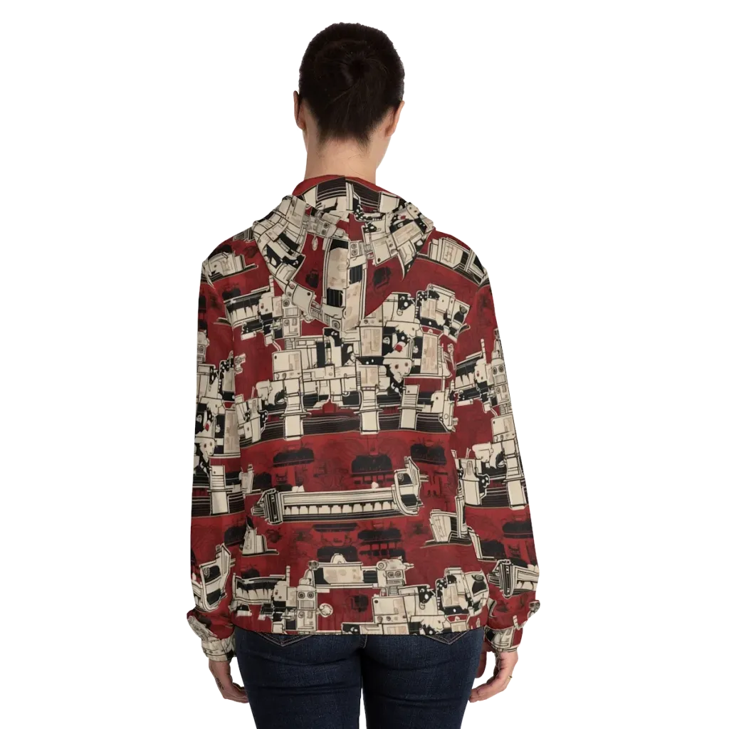 Clockwork Cabaret on Women's Full-Zip Hoodie — Back On Person