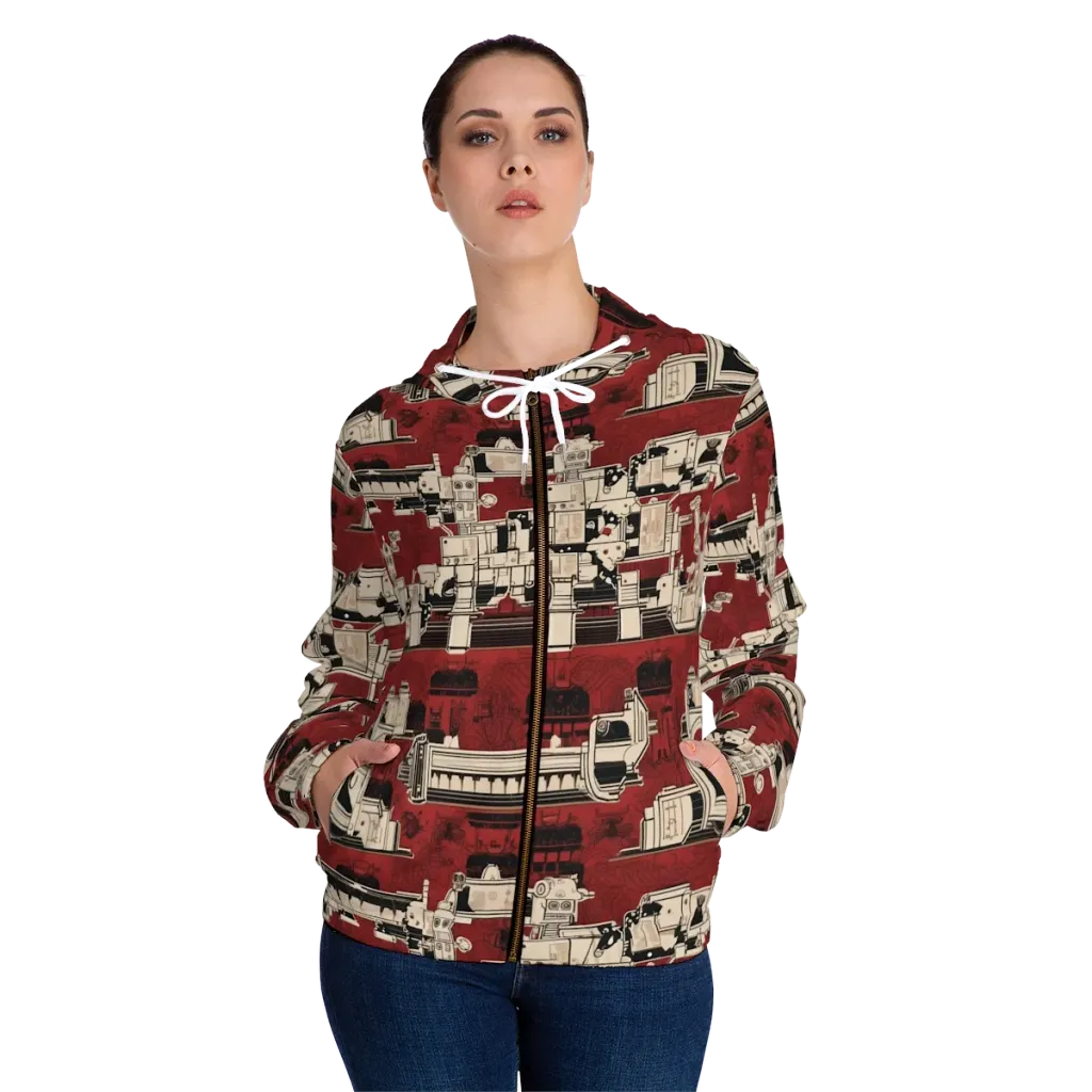 Clockwork Cabaret on Women's Full-Zip Hoodie — Front On Person