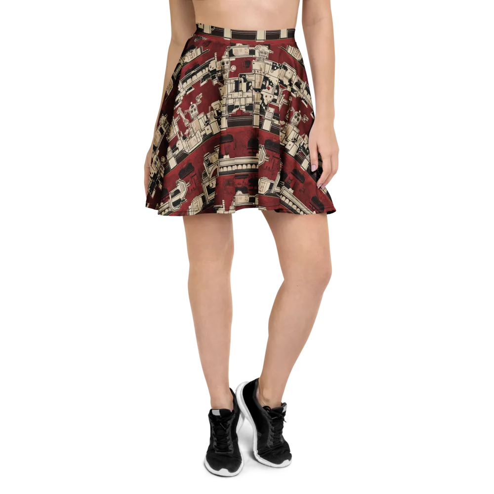 Clockwork Cabaret on Skater Skirt — Front