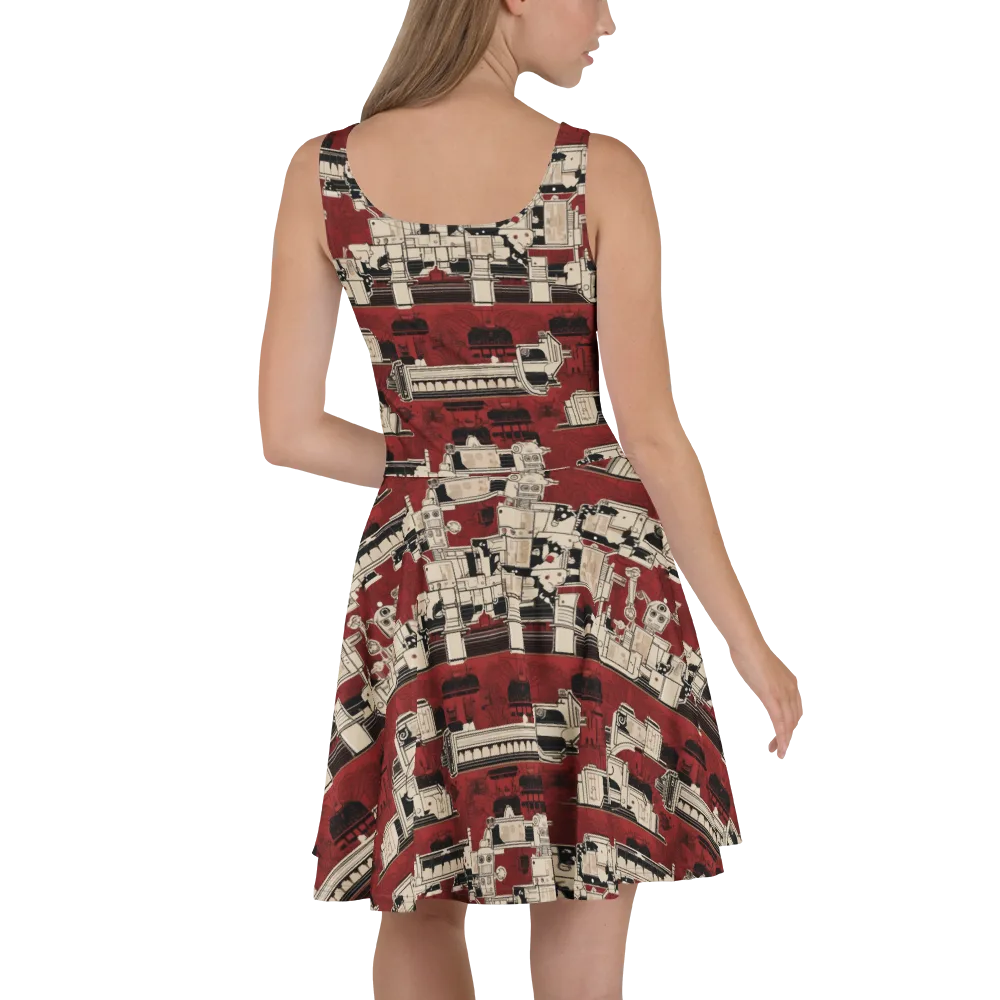 Clockwork Cabaret on Skater Dress — Back