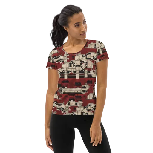 Clockwork Cabaret on a Women's Athletic T-Shirt