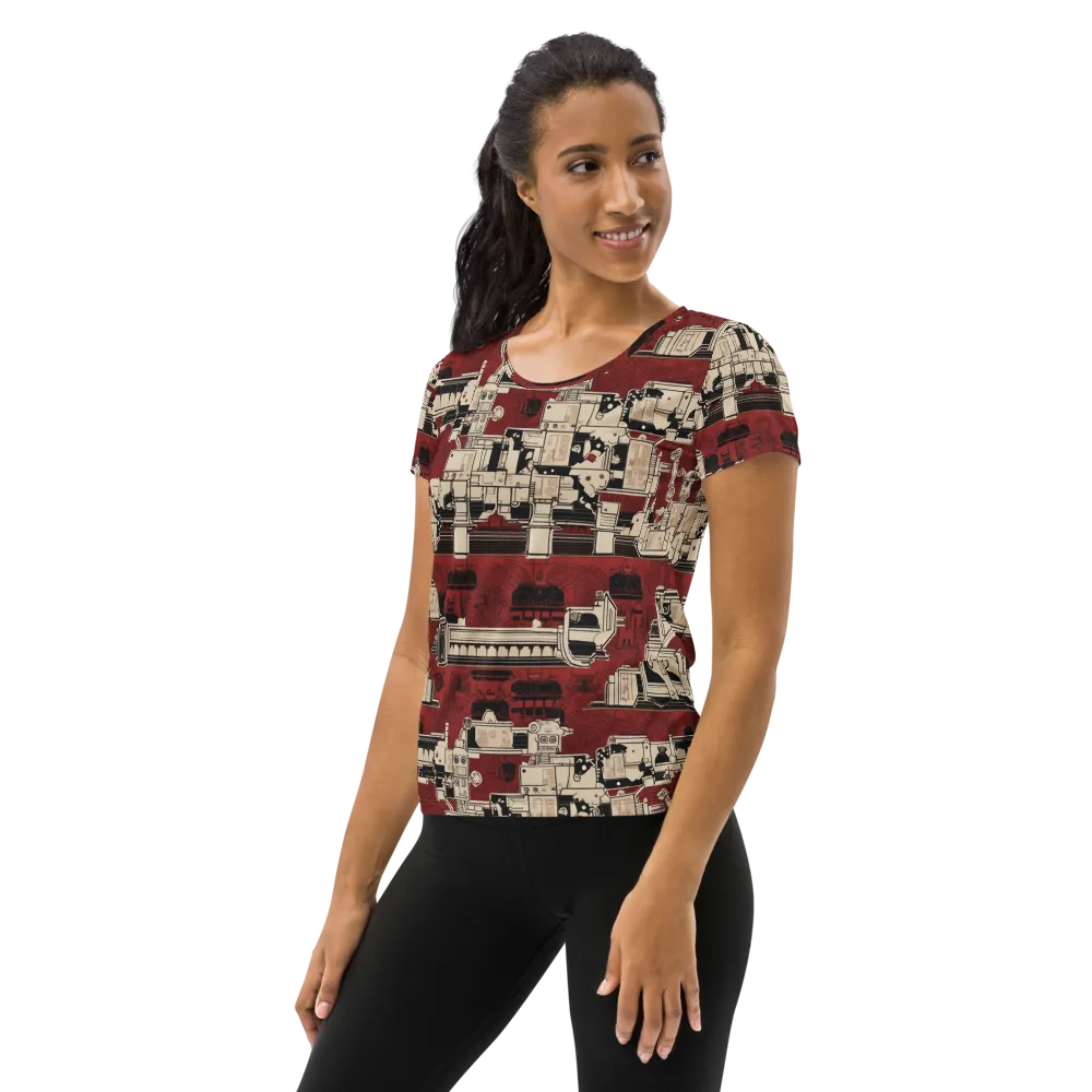Clockwork Cabaret on Women's Athletic T-Shirt — Left