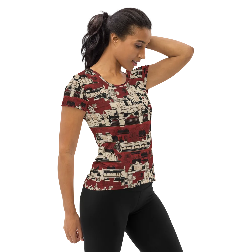 Clockwork Cabaret on Women's Athletic T-Shirt — Right