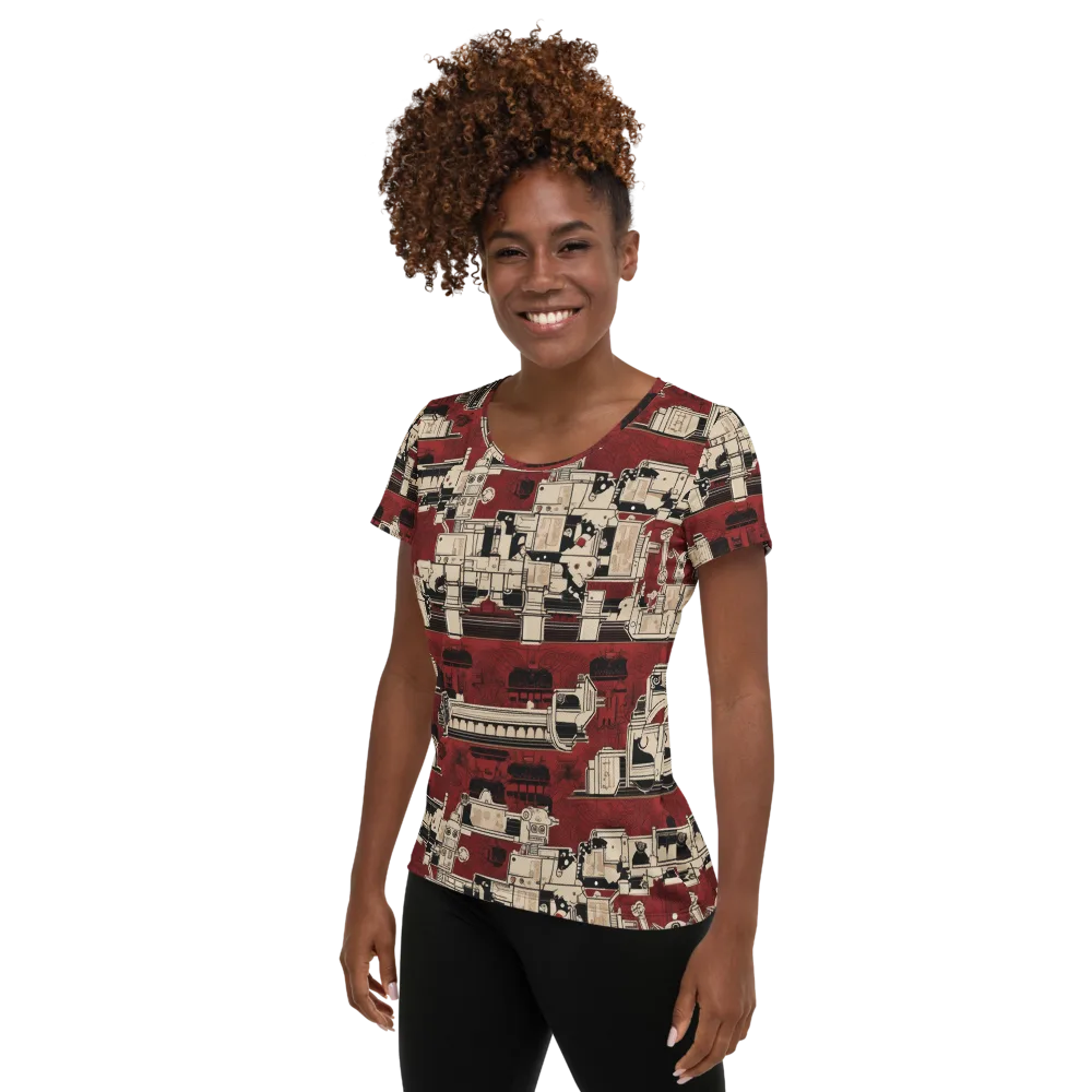 Clockwork Cabaret on Women's Athletic T-Shirt — Left