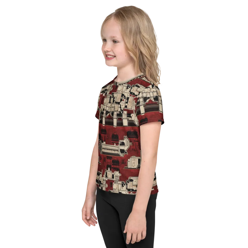 Clockwork Cabaret on Kids Crew Neck T-Shirt — Left