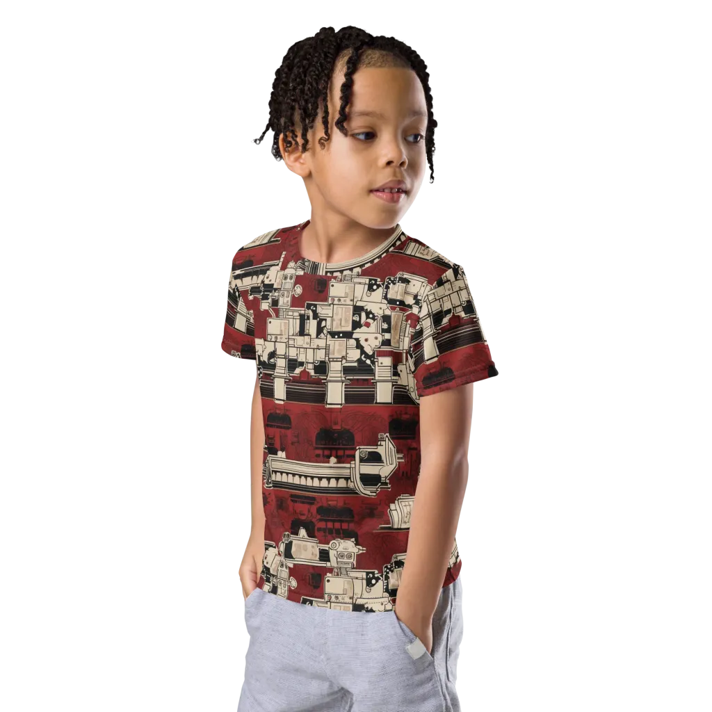 Clockwork Cabaret on Kids Crew Neck T-Shirt — Left Front