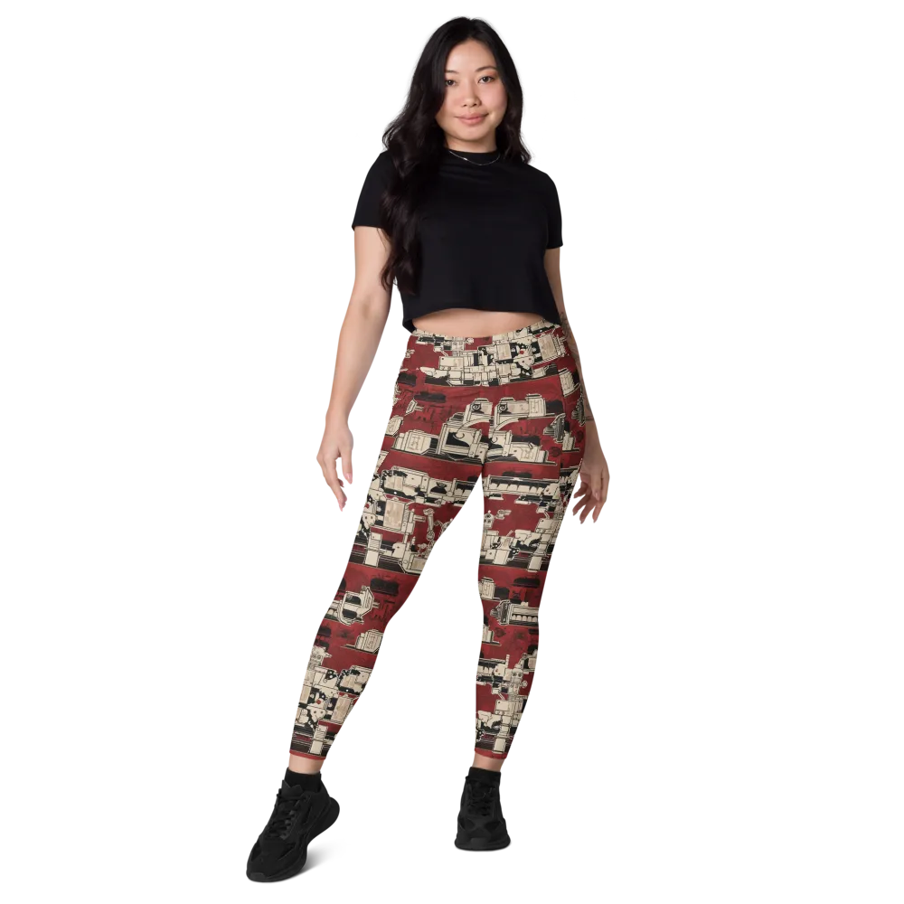 Clockwork Cabaret on Leggings with Pockets — Front