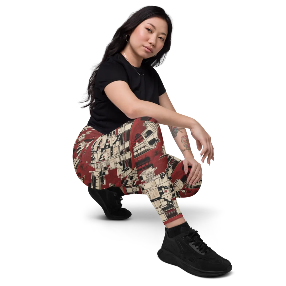 Clockwork Cabaret on Leggings with Pockets — Right Front